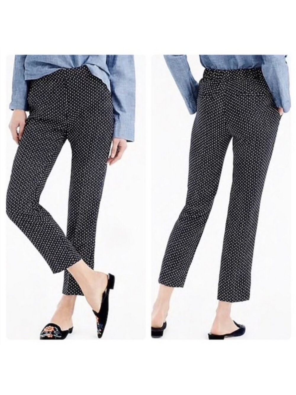 J.CREW Easy Pants in Foulard Navy Print H6527 Size 6